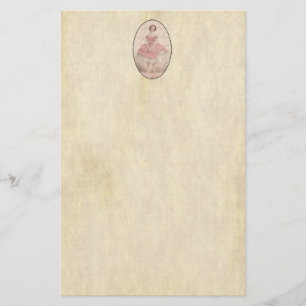 Papeterie Vintage fille Ballerina dans un Tutu rose