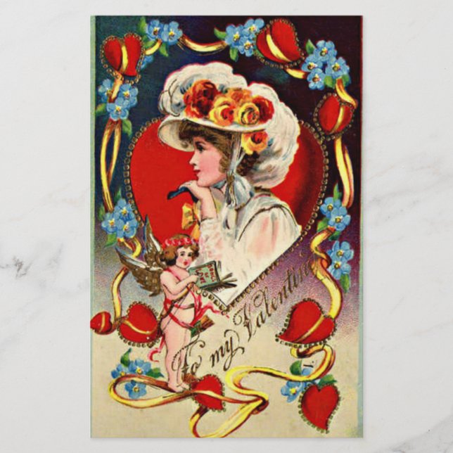 Papeterie Vintage Lady My Valentine Stationnaire (Devant)