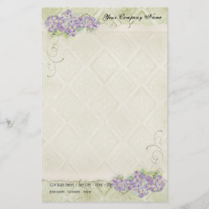 Papeterie Vintage Look Floral Blue Hydrangea Fleurs tourbill
