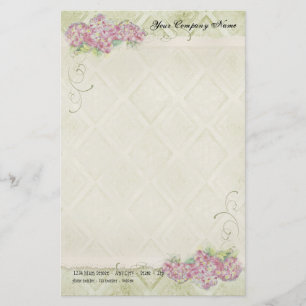 Papeterie Vintage Look Floral Blue Hydrangea Fleurs tourbill