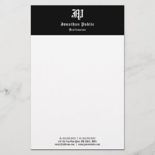 Papeterie Vintage manuscrit noir blanc Modèle élégant