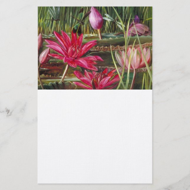 Papeterie Vintage Peinture Fleurs roses (Devant)