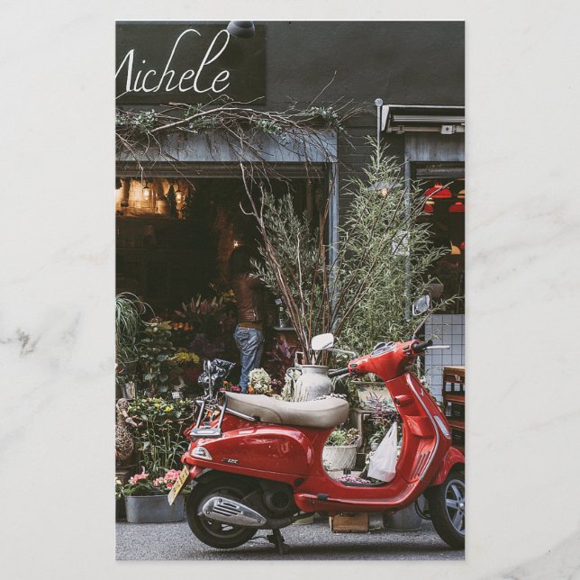 Papeterie Vintage Red Motor Scooter        (Devant)