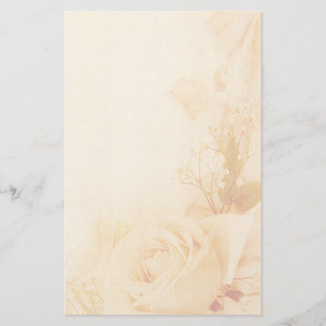 Papeterie Vintage Romantic Faded Rose Parchemin (Devant)