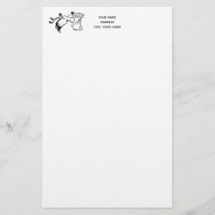 Papeterie Vintage Stork Livrant un bébé #1