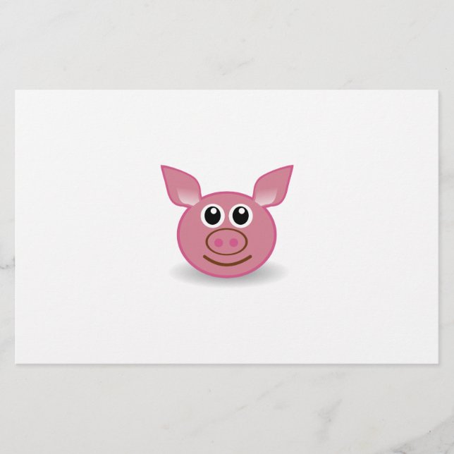 Papeterie Visage de dessin de porc (Devant)