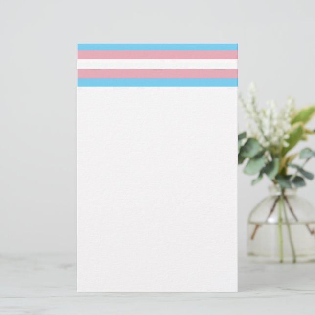 Papeterie Visibilité du drapeau de fierté transgenre de Slip (Debout devant)