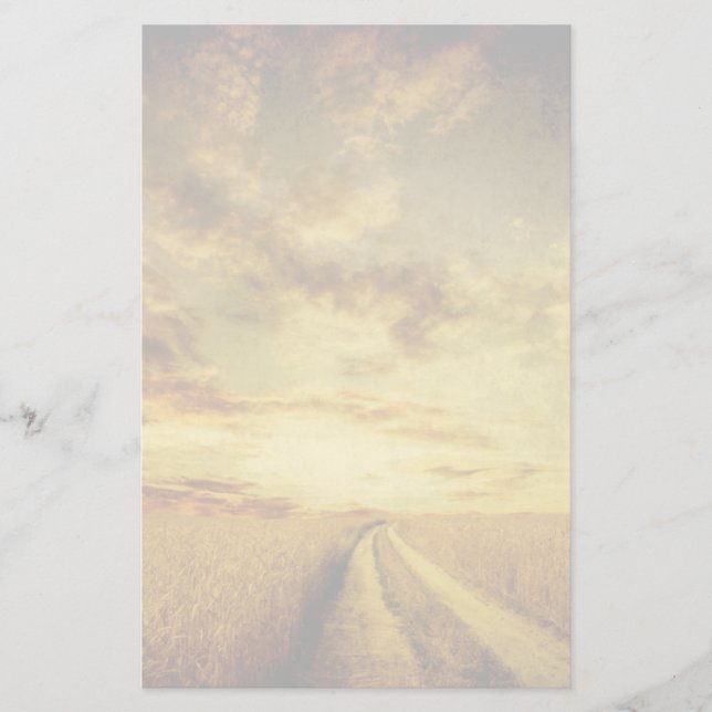 Papeterie Voie de terre rurale à travers le champ (Devant)