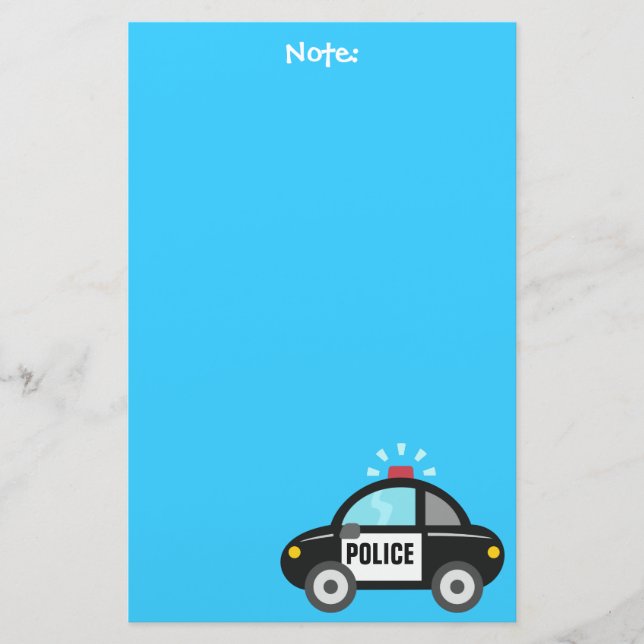Papeterie Voiture de police mignonne avec la sirène pour des (Devant)