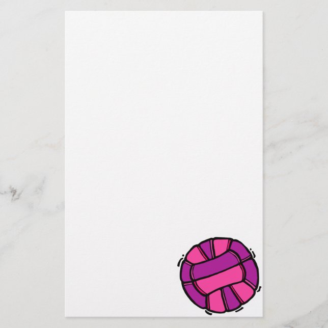 Papeterie Volleyball rose et pourpre (Devant)
