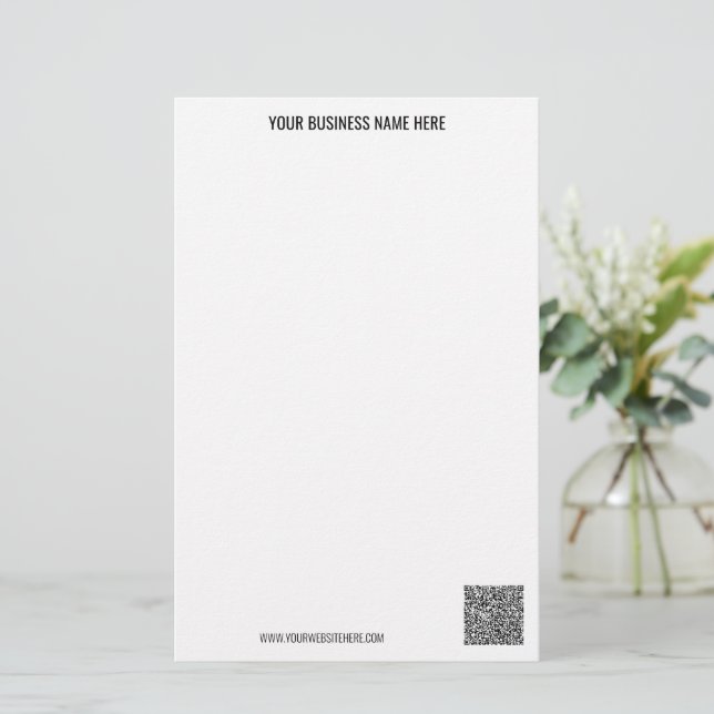 Papeterie Votre code QR et votre Modèle de papier à lettres  (Debout devant)