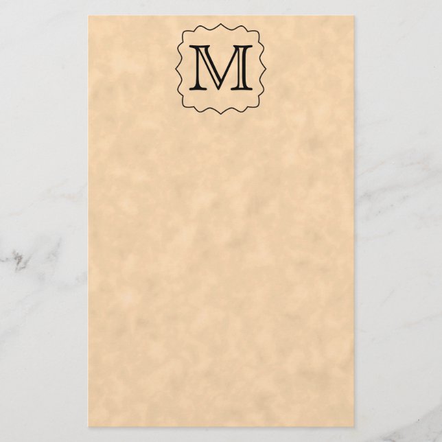Papeterie Votre lettre. Monogramme fait sur commande. Noir (Devant)