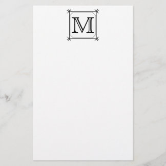 Papeterie Votre lettre. Monogramme fait sur commande. Noir