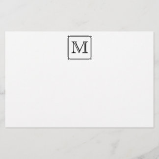 Papeterie Votre lettre. Monogramme personnalisé.Noir et blan