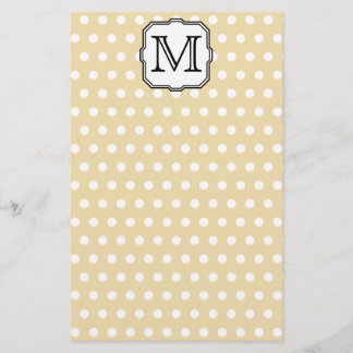 Papeterie Votre Lettre. Monogramme personnalisé. Polka Beige