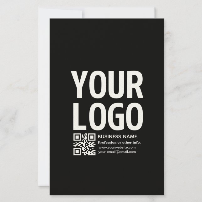 Papeterie Votre logo avec code QR et texte modifiables  (Devant)