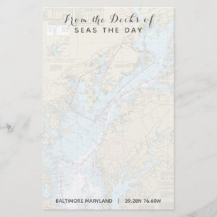 Papeterie Votre nom de bateau des ponts du Maryland Nautique