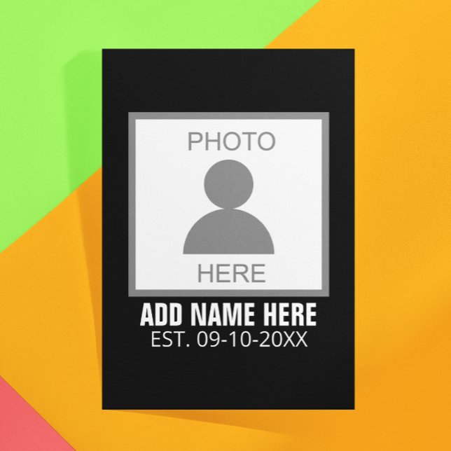 Papeterie Votre photo ici Nom et âge (Créateur téléchargé)