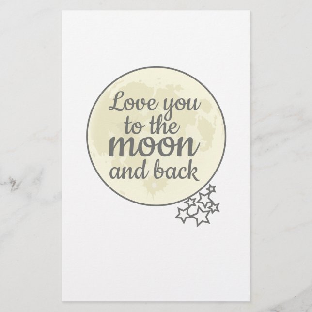 Papeterie Vous Aimez À La Lune Et À L'Arrière (Devant)