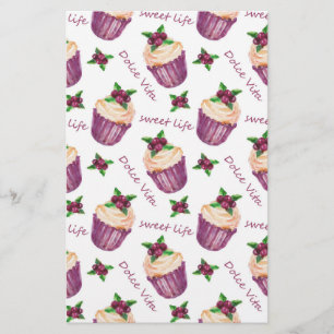 Papeterie Watercolor cupcakes