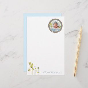 Papeterie Whimsical Blue Elephants Famille Baby Boy Photo