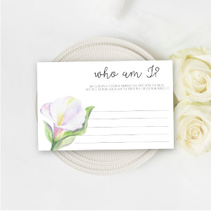 Papeterie White calla - Qui suis-je Jeu de douche nuptiale