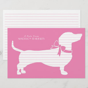 Papeterie Wiener Dog Stérery Dachshund Puppy Rose