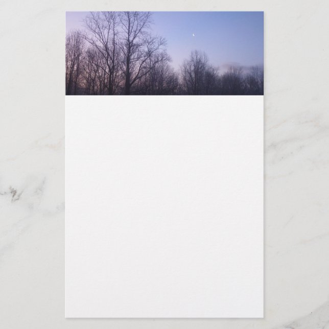 Papeterie Winter Moon Matin Paysage Photographie (Devant)