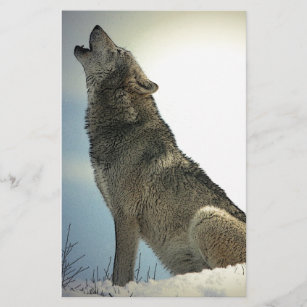 Papeterie Wolf Howling dans la neige