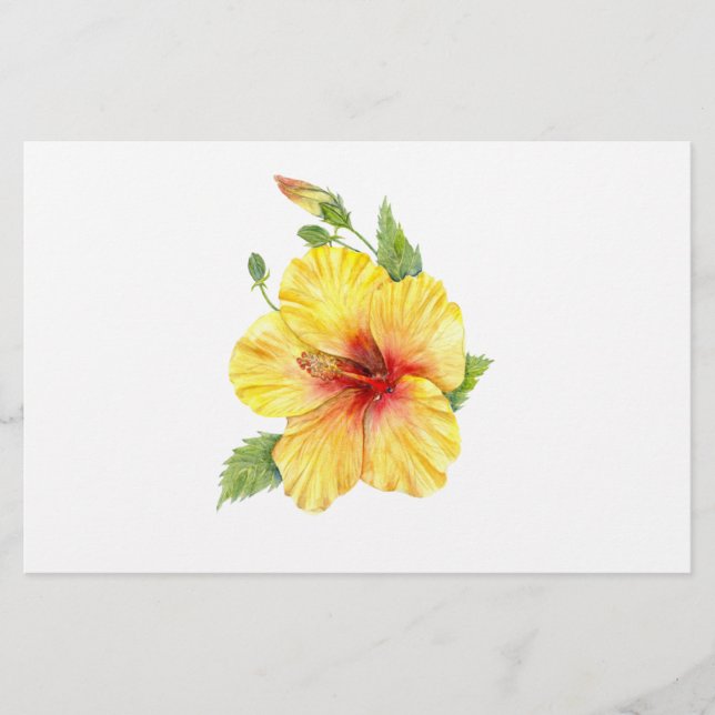 Papeterie Yellow Hibiscus Botanical (Devant)