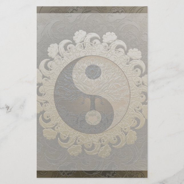 Papeterie Yin Yang avec l'arbre de la vie par Amelia Carrie (Devant)