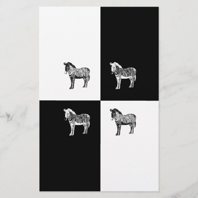 Papeterie Zèbre noir et blanc (Devant)