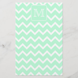 Papeterie Zigzag vert en bon état avec le monogramme fait