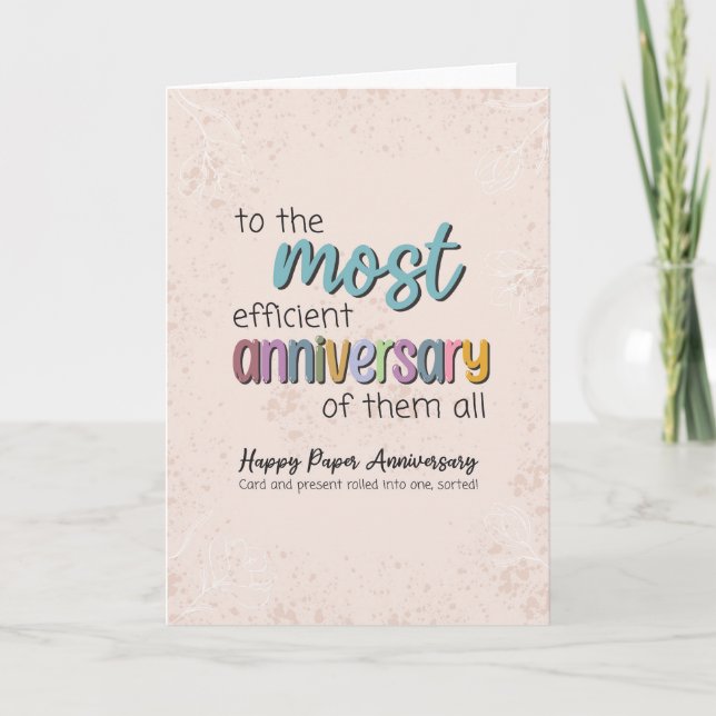 Papier 1er Anniversaire Carte - Jeu amusant sur le (Devant)