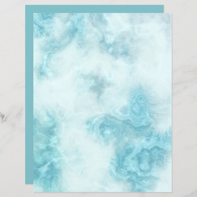 Papier à Arrière - plan en marbre turquoise (Devant / Derrière)