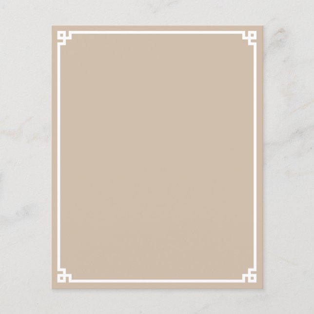 Papier à bordure grecque beige et blanc (Devant)