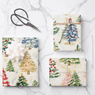 Papier à écorce colorée des pins de Noël