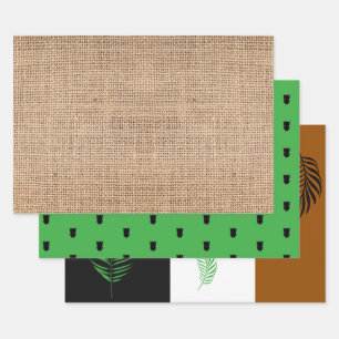 Papier à écouvillonnage de chouette et de fougères