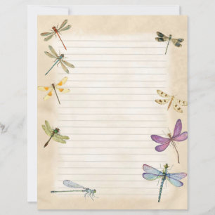 Papier à écriture linéaire à libellules