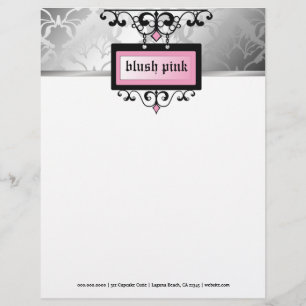 Papier À En-tête 311 rougissent le miroitement rose de damassé