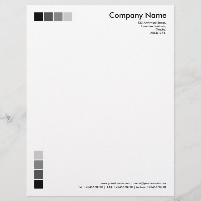 Papier À En-tête 4 Carrés noirs et gris (Devant)