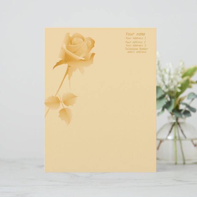Papier À En-tête Annonces du mariage du Rose d'or romantique (Debout devant)