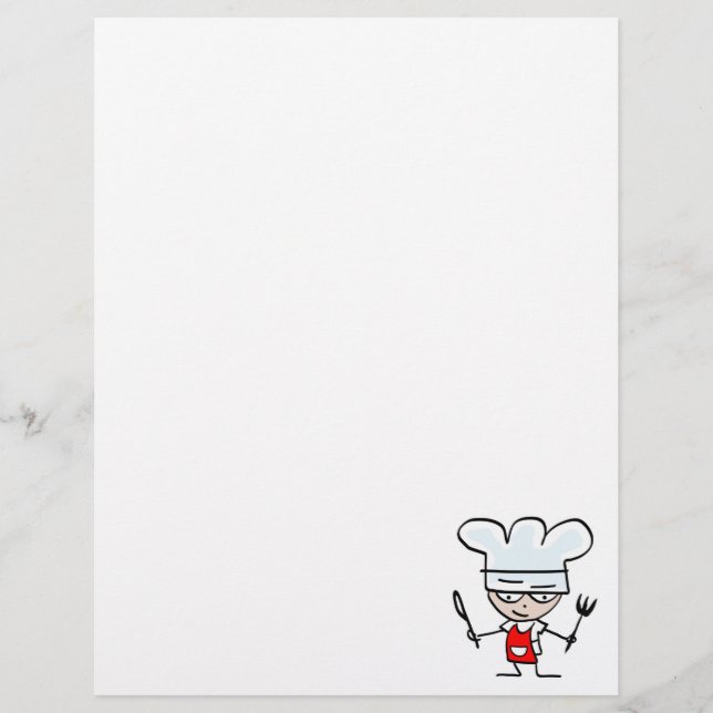 Papier à en-tête avec dessin animé de chef - Papet (Devant)