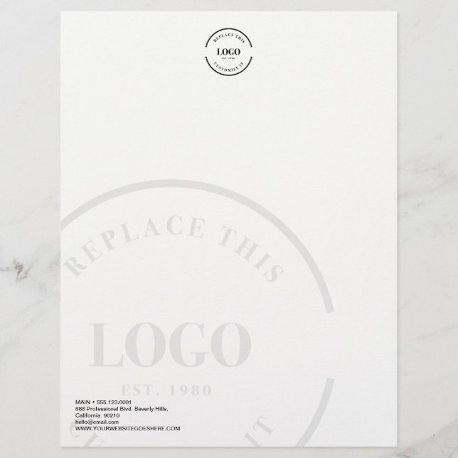 Papier à en-tête avec filigrane de logo d'entrepri (Devant)