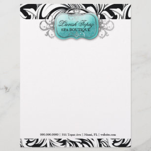 Papier À En-tête Avec Motif 311-Lavish noir de l'en-tête de lettre de la