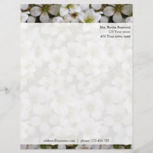 Papier À En-tête Avec Motif Adresse faite sur commande botanique de fleurs