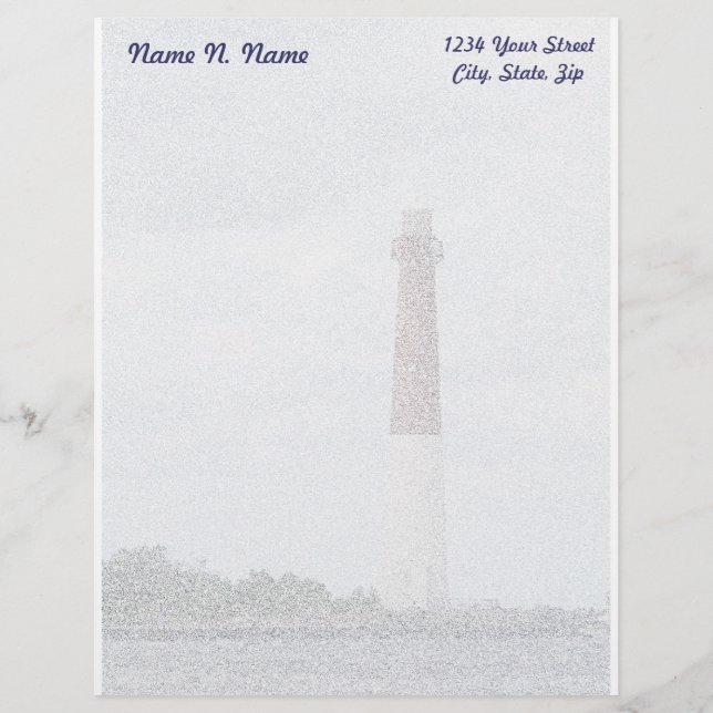 Papier À En-tête Avec Motif Barnegat Lighthouse LBI Lettres en-tête (Devant)
