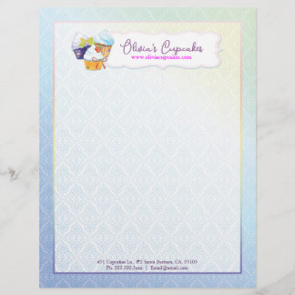 Papier À En-tête Avec Motif Chef pâtissier Cupcake Business