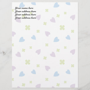 Papier À En-tête Avec Motif Cœurs de la Saint-Valentin