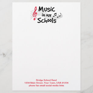 Papier À En-tête Avec Motif Connectez-vous à Musique sur votre en-tête